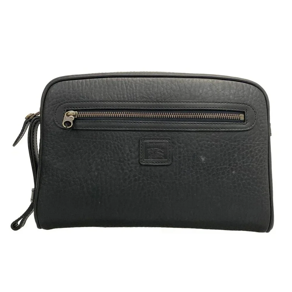 Burberry's - Black Leather Mens Clutch Bag - Picture 2 of 8